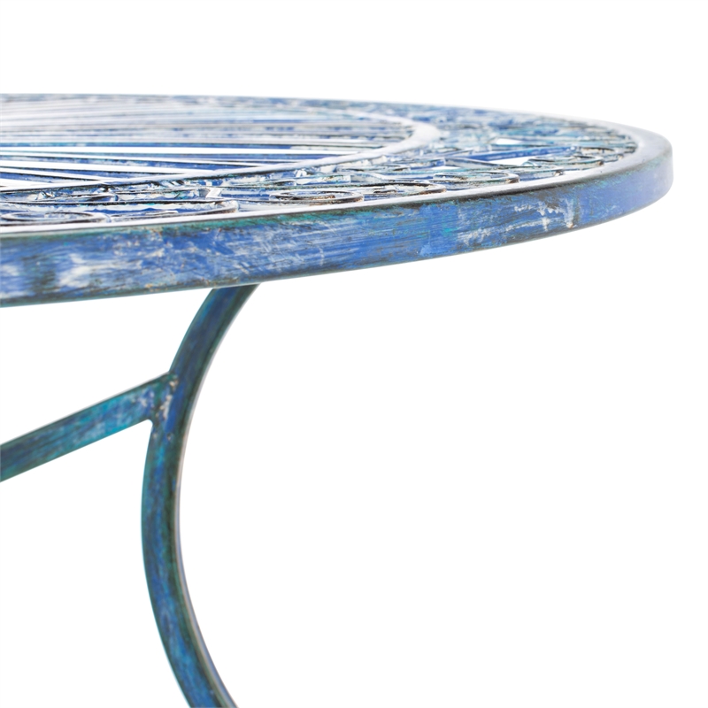 Safavieh Thessaly 5 Pc Iron Dining Set in Blue