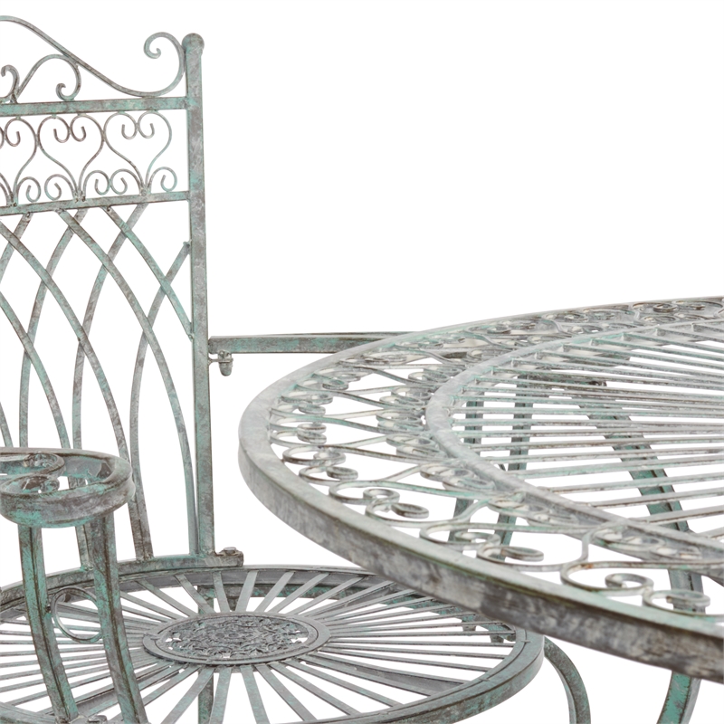 Safavieh Thessaly 5 Pc Iron Dining Set in Green