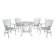 Safavieh Thessaly 5 Pc Iron Dining Set in Green
