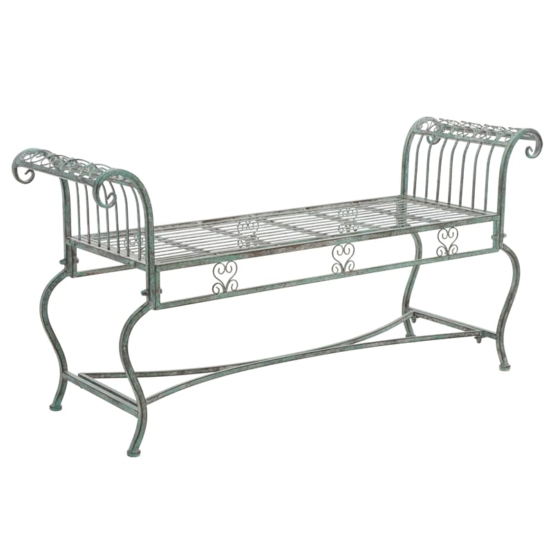 Safavieh Brielle Iron Bench in Green