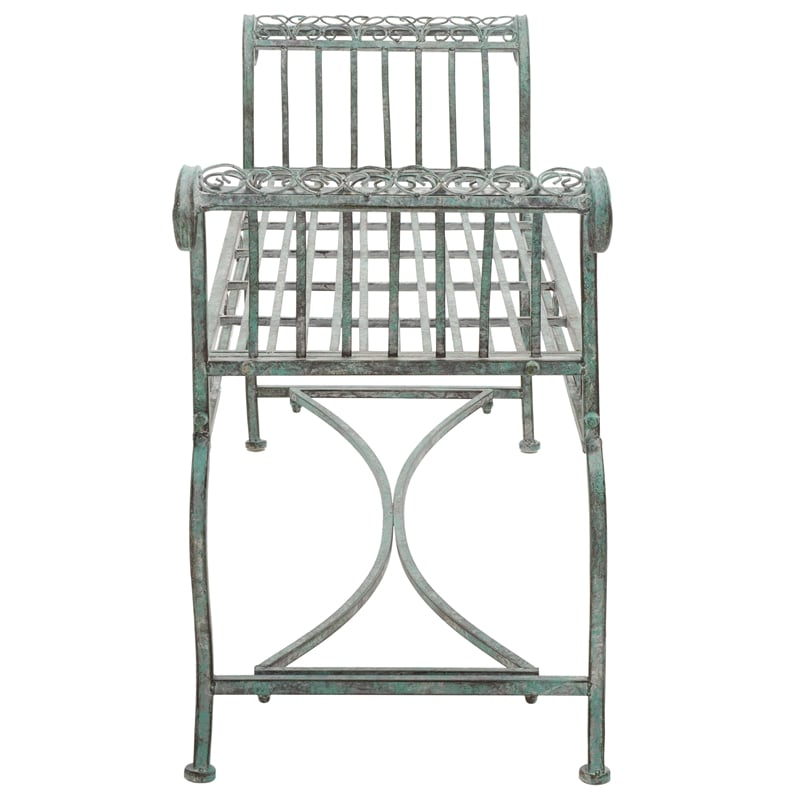 Safavieh Brielle Iron Bench in Green