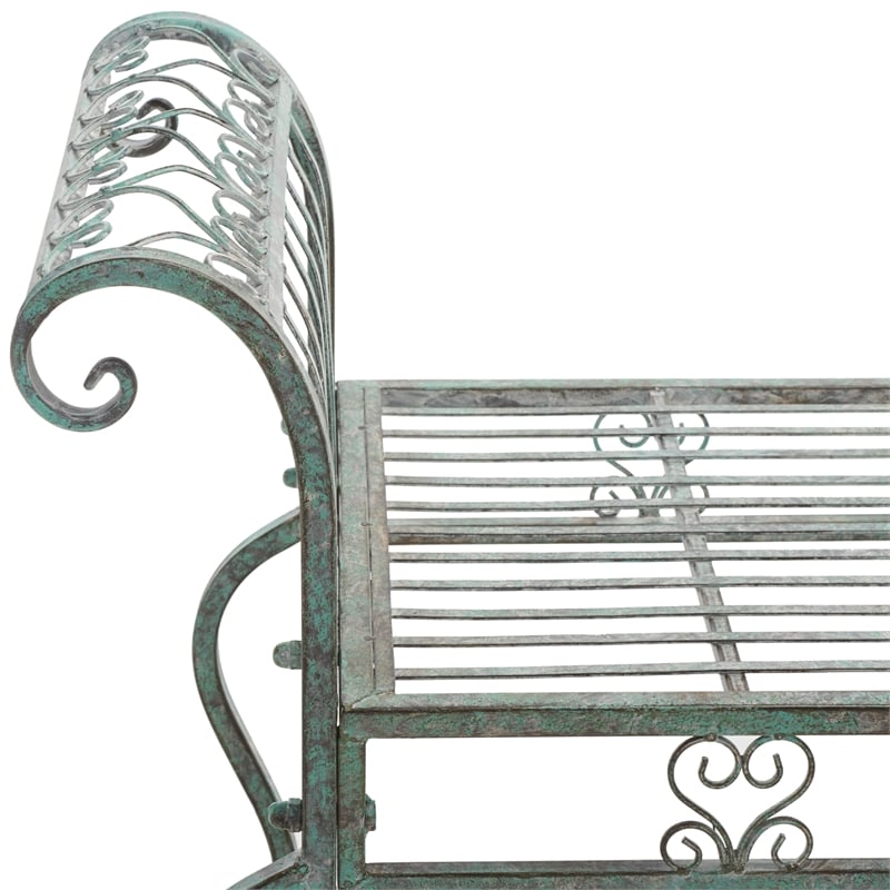 Safavieh Brielle Iron Bench in Green