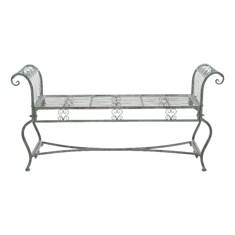Safavieh Brielle Iron Bench in Green