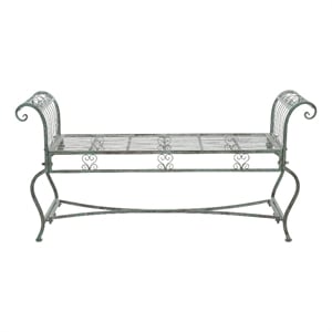 Safavieh Brielle Iron Bench in Green