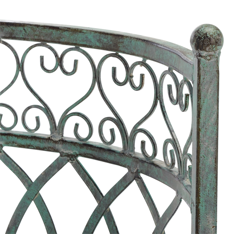 Safavieh Lara Kissing Iron Bench in Green