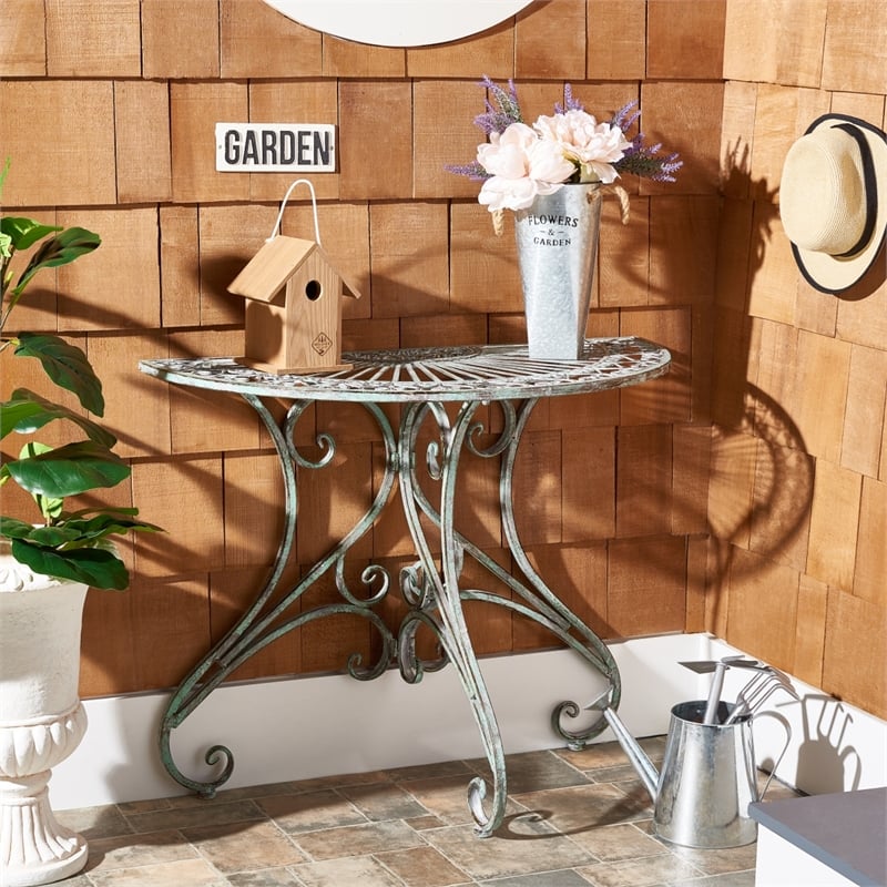 Safavieh Annalise Iron Accent Table in Green
