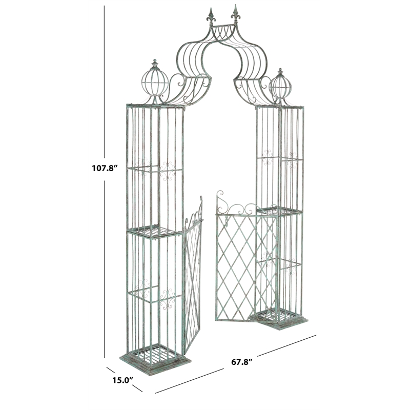 Safavieh Beatrix Iron Arbor in Green