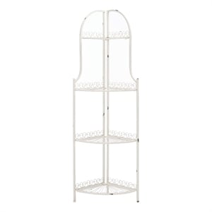 Safavieh Abarrane 4 Tier Iron Corner Shelf in White