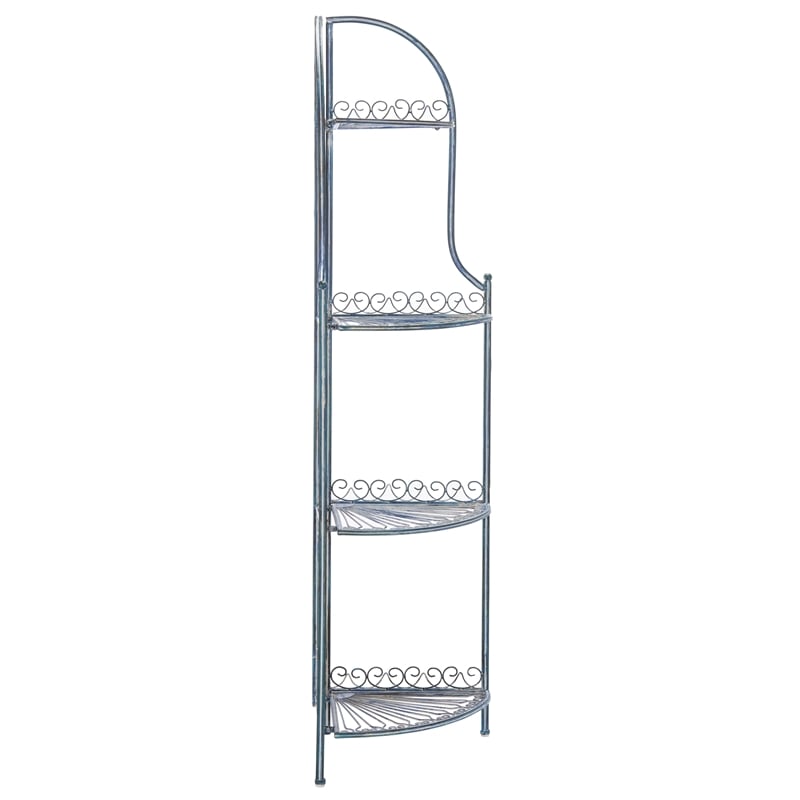 Safavieh Abarrane 4 Tier Iron Corner Shelf in Blue