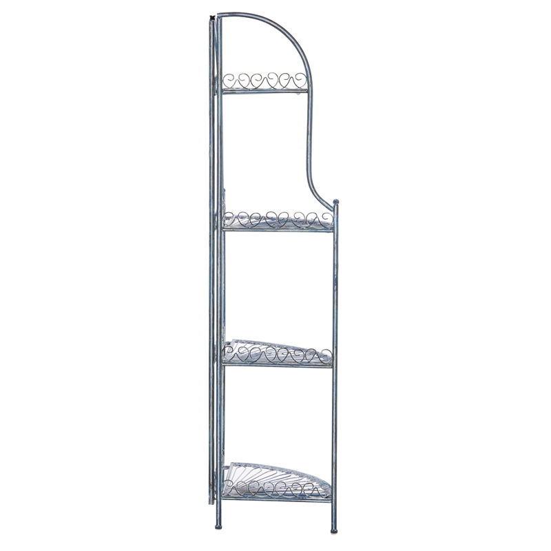 Safavieh Abarrane 4 Tier Iron Corner Shelf in Blue