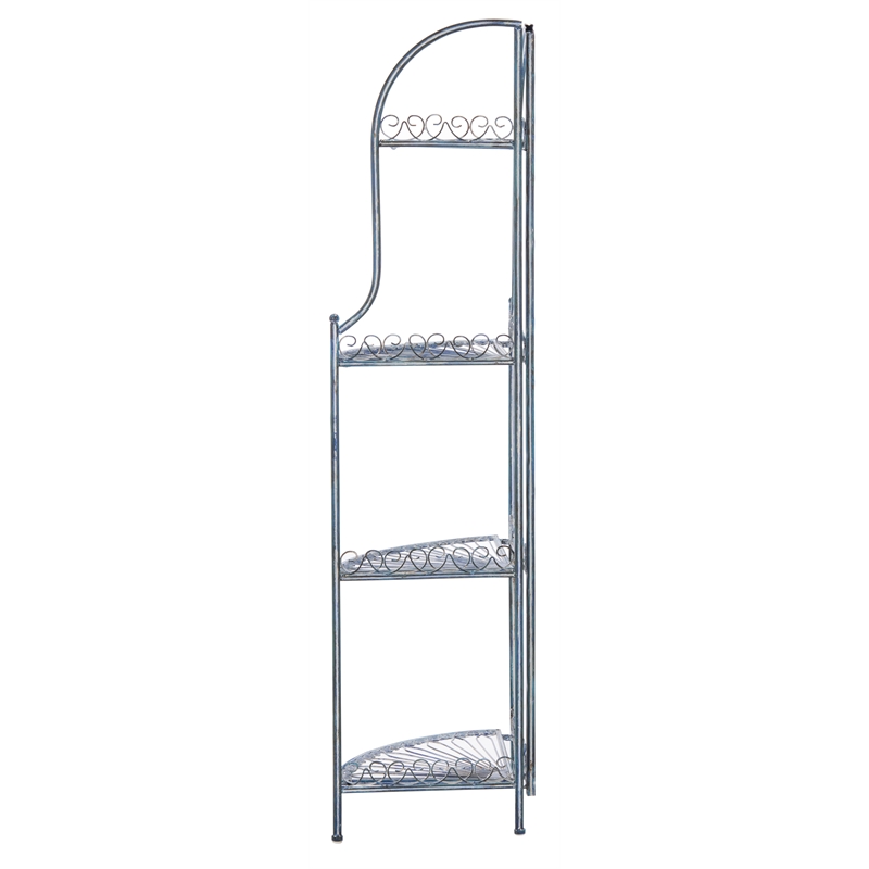 Safavieh Abarrane 4 Tier Iron Corner Shelf in Blue