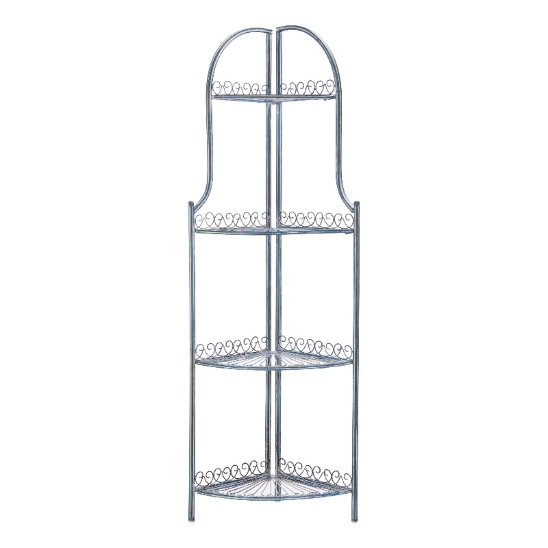 Safavieh Abarrane 4 Tier Iron Corner Shelf in Blue