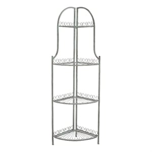 Safavieh Abarrane 4 Tier Iron Corner Shelf in Green