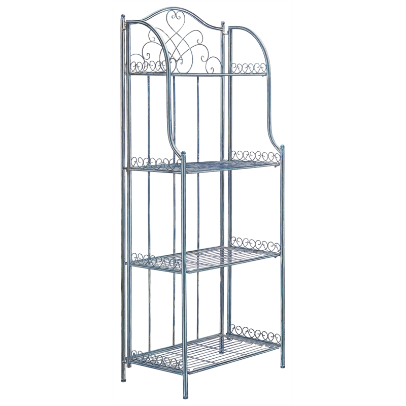 Safavieh Amaris 4 Iron Tier Shelf in Blue