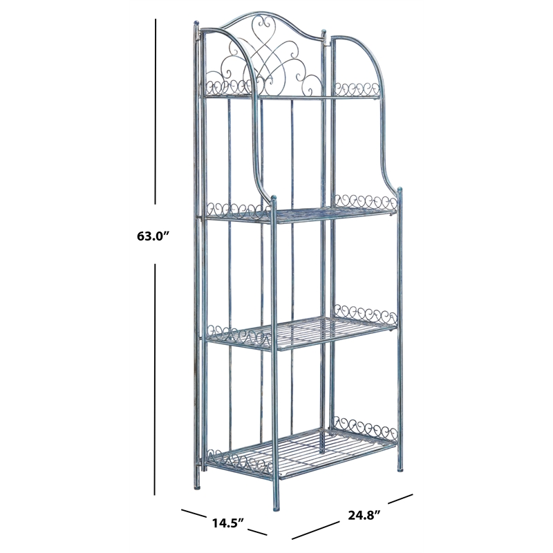 Safavieh Amaris 4 Iron Tier Shelf in Blue