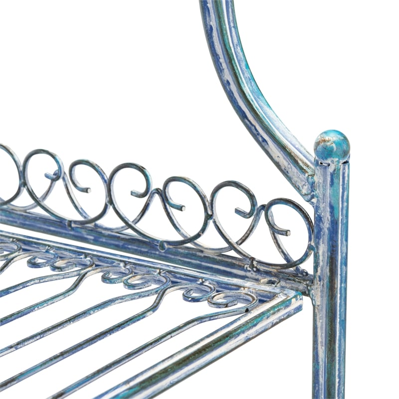 Safavieh Amaris 4 Iron Tier Shelf in Blue