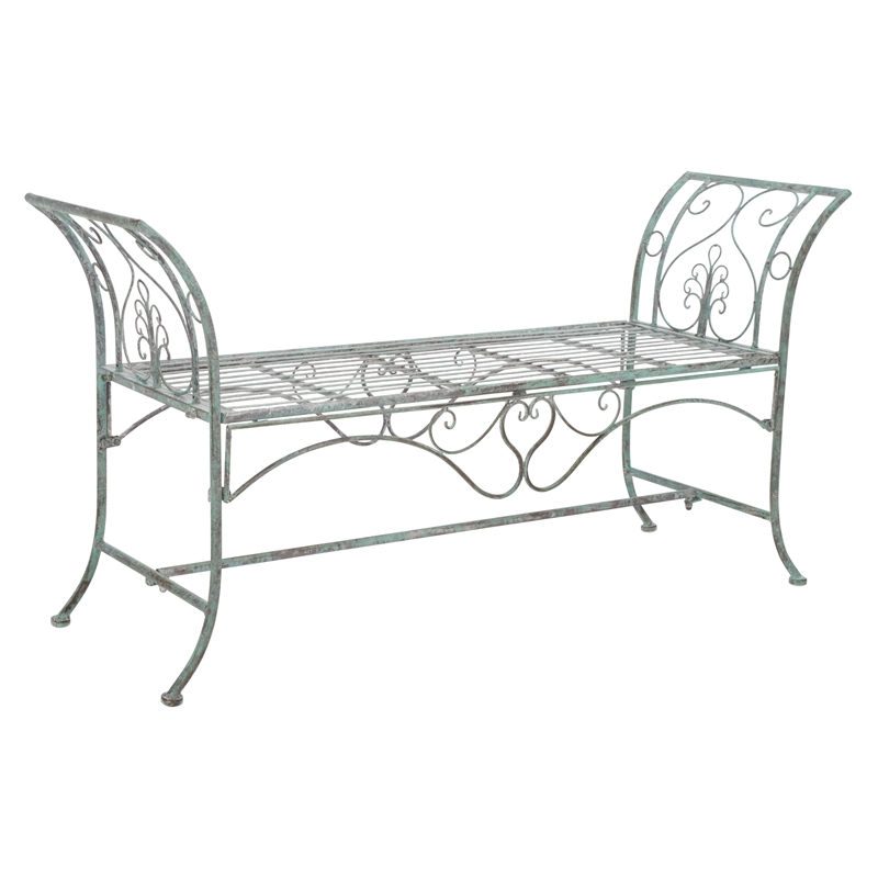 Safavieh Adina Iron Bench in Green