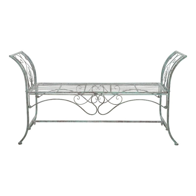 Safavieh Adina Iron Bench in Green