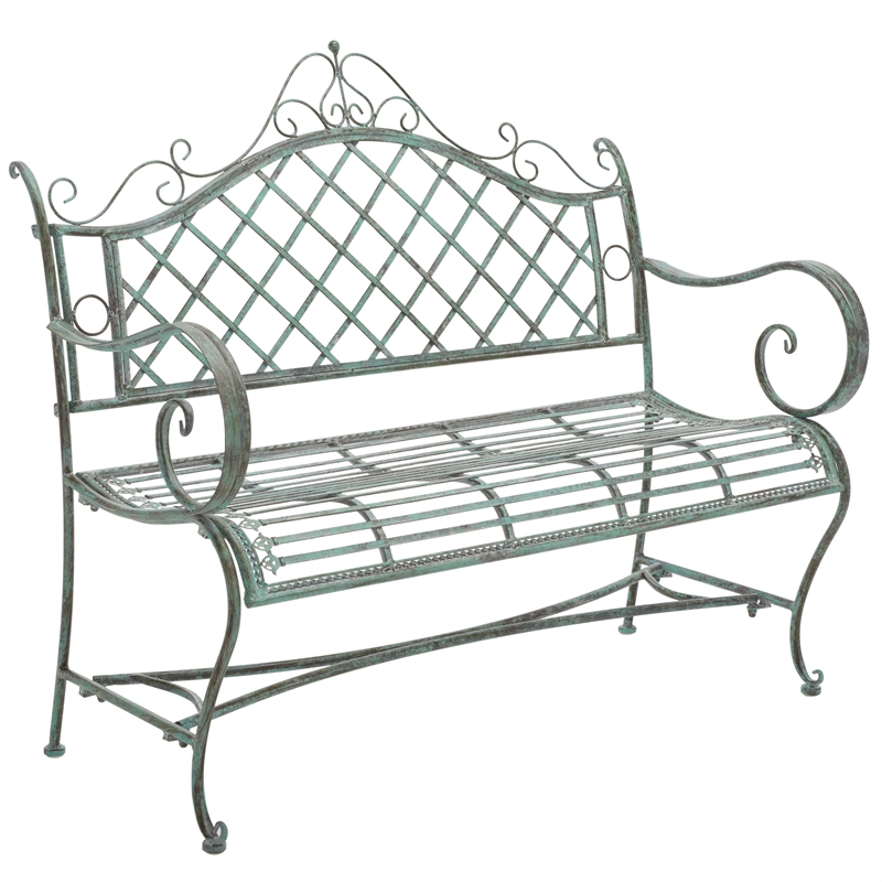 Safavieh Abner Iron Bench in Green
