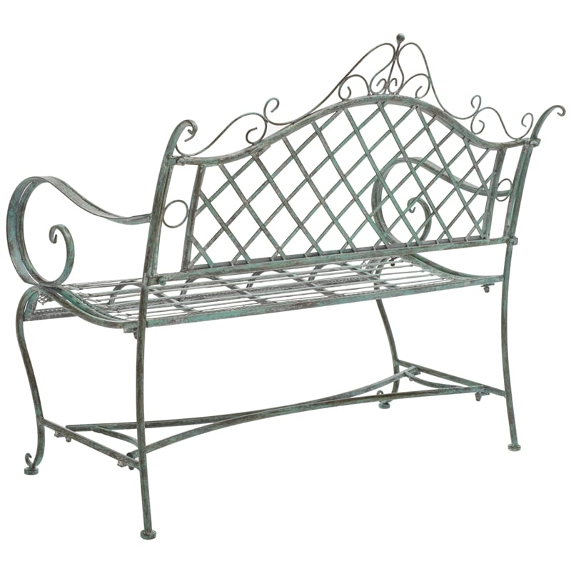 Safavieh Abner Iron Bench in Green