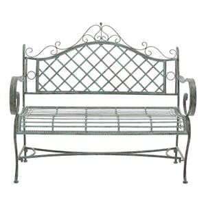 Safavieh Abner Iron Bench in Green