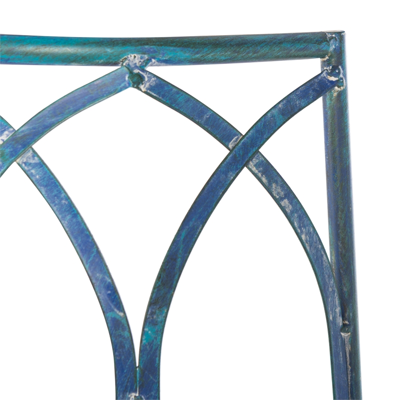 Safavieh Abia Tree Iron Bench in Blue