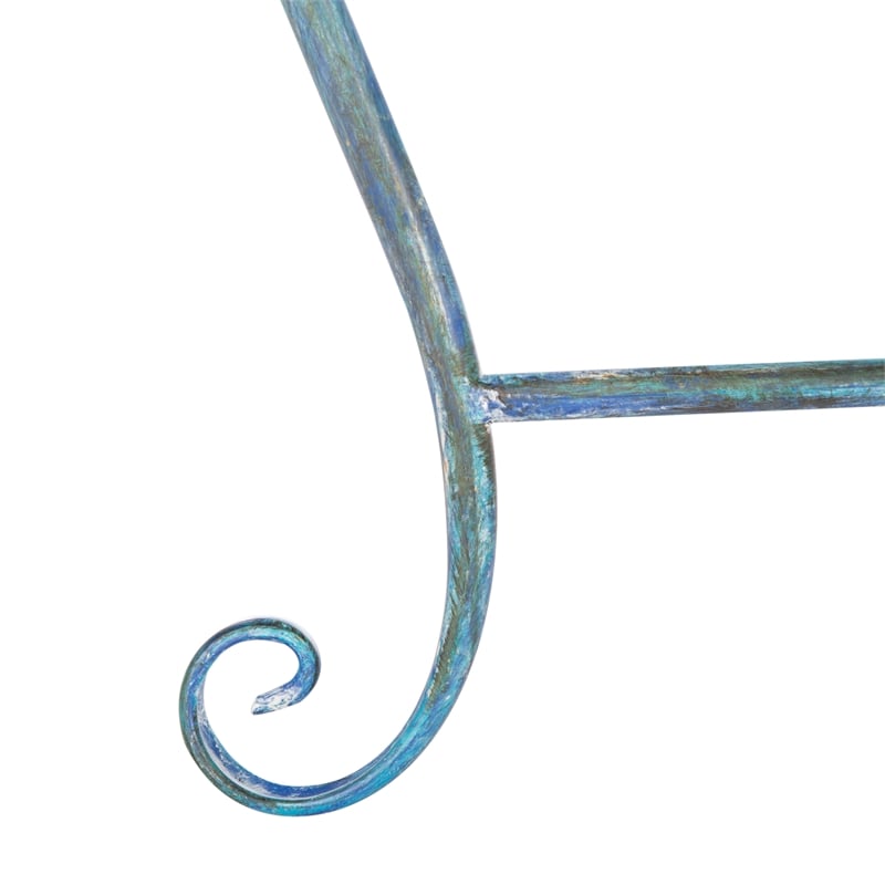 Safavieh Abia Tree Iron Bench in Blue