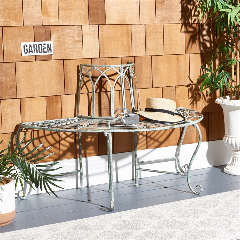 Safavieh Abia Tree Iron Bench in Green