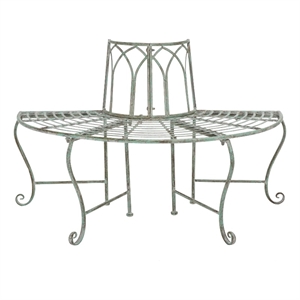 Safavieh Abia Tree Iron Bench in Green