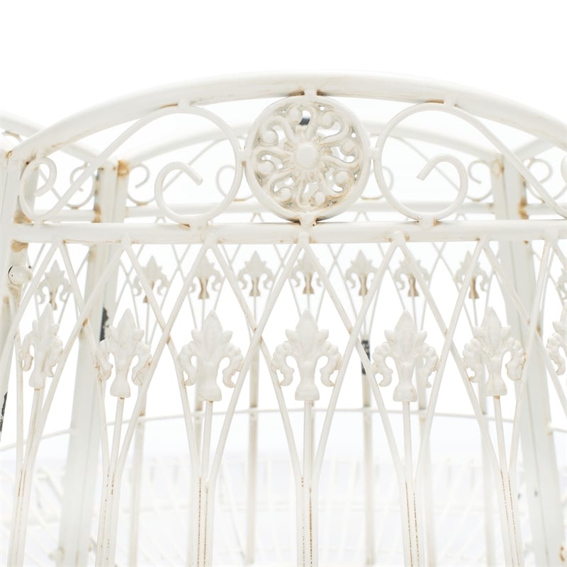 Safavieh Ally Darling Tree Iron Bench in White