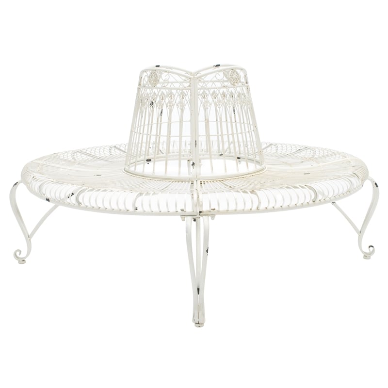 Safavieh Ally Darling Tree Iron Bench in White