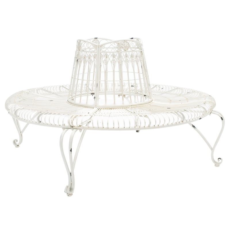 Safavieh Ally Darling Tree Iron Bench in White