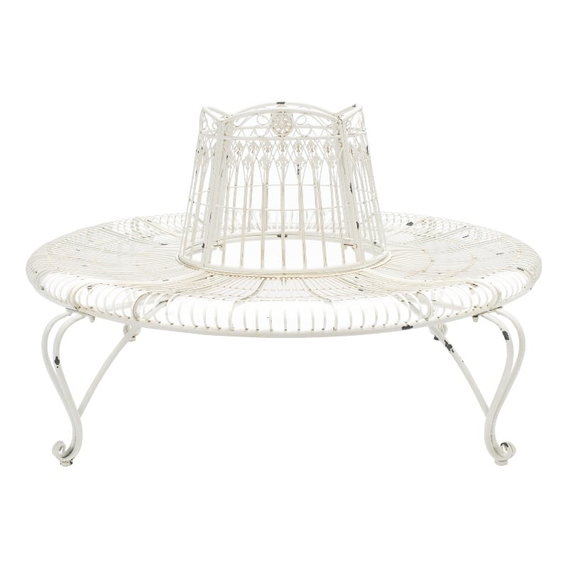 Safavieh Ally Darling Tree Iron Bench in White