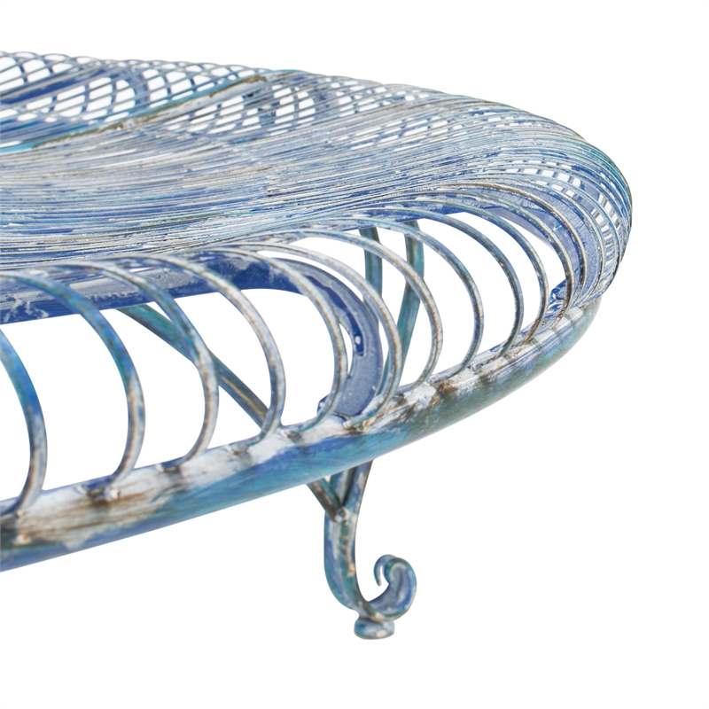 Safavieh Ally Darling Tree Iron Bench in Blue
