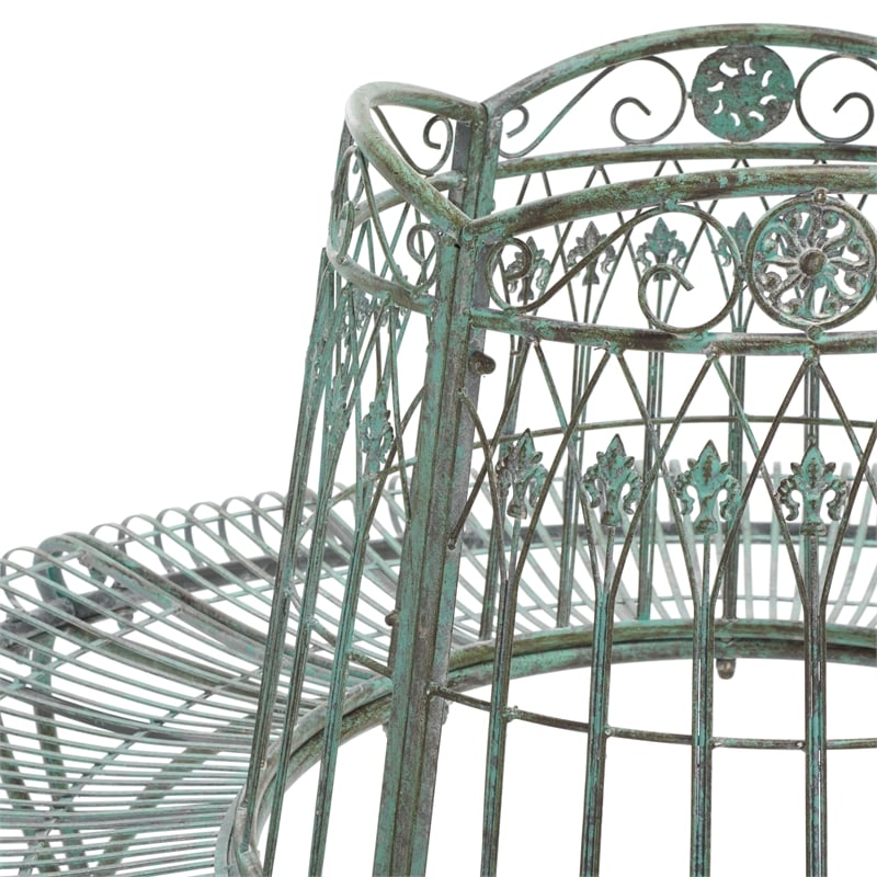 Safavieh Ally Darling Tree Iron Bench in Green