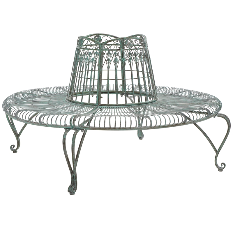 Safavieh Ally Darling Tree Iron Bench in Green