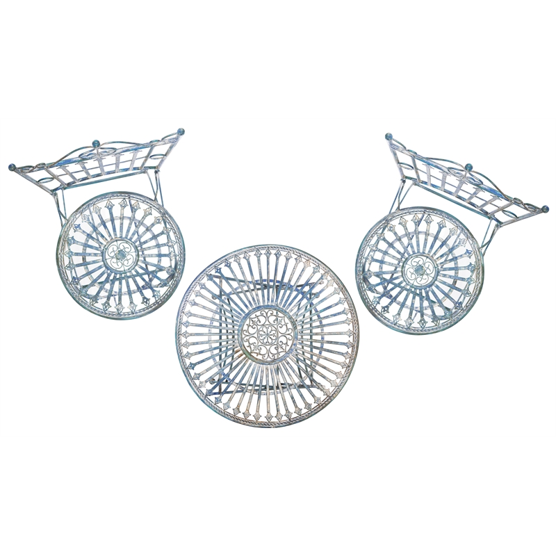 Safavieh Belen Iron Bistro Set in Blue