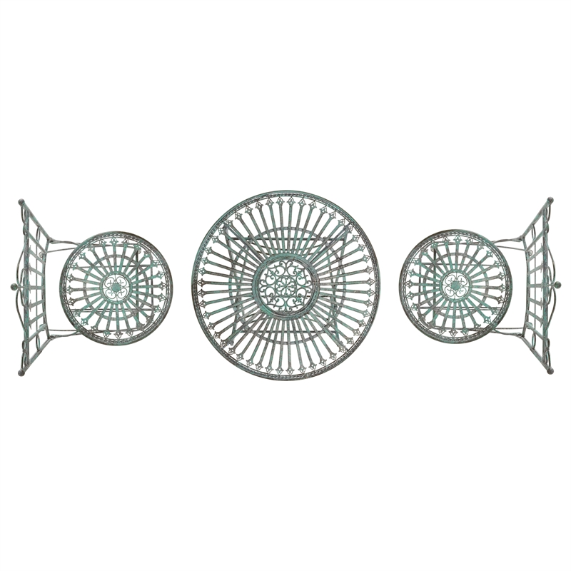Safavieh Belen Iron Bistro Set in Green