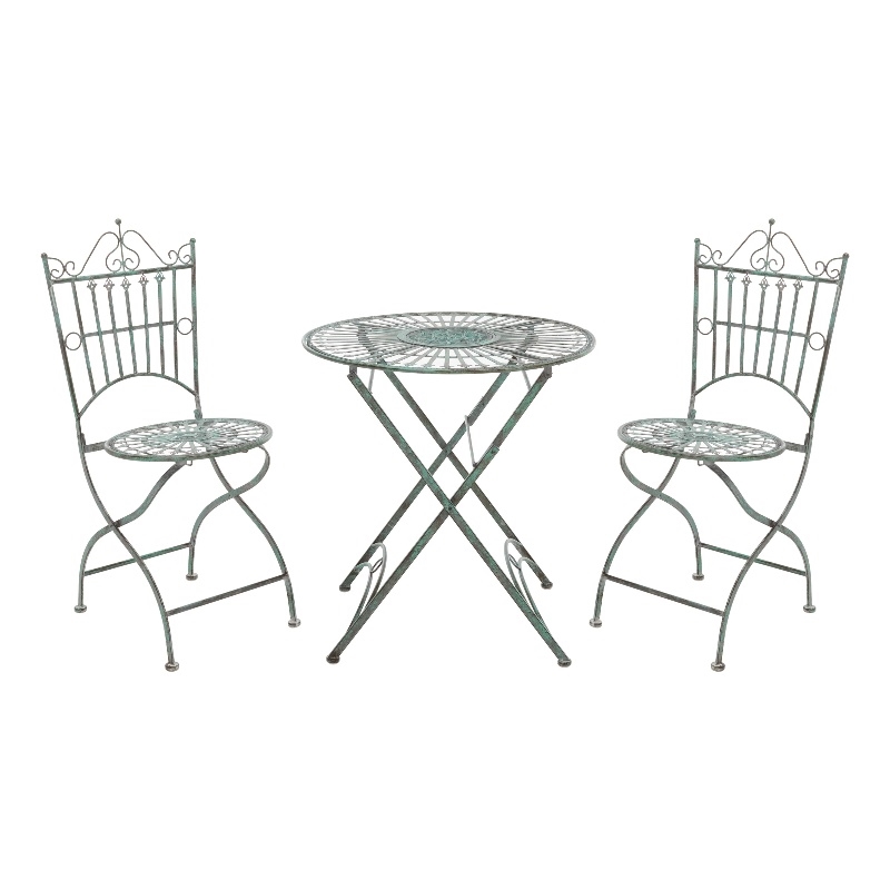 Safavieh Belen Iron Bistro Set in Green