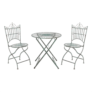 Safavieh Belen Iron Bistro Set in Green
