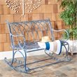 Safavieh Ressi Iron Rock Bench in Blue