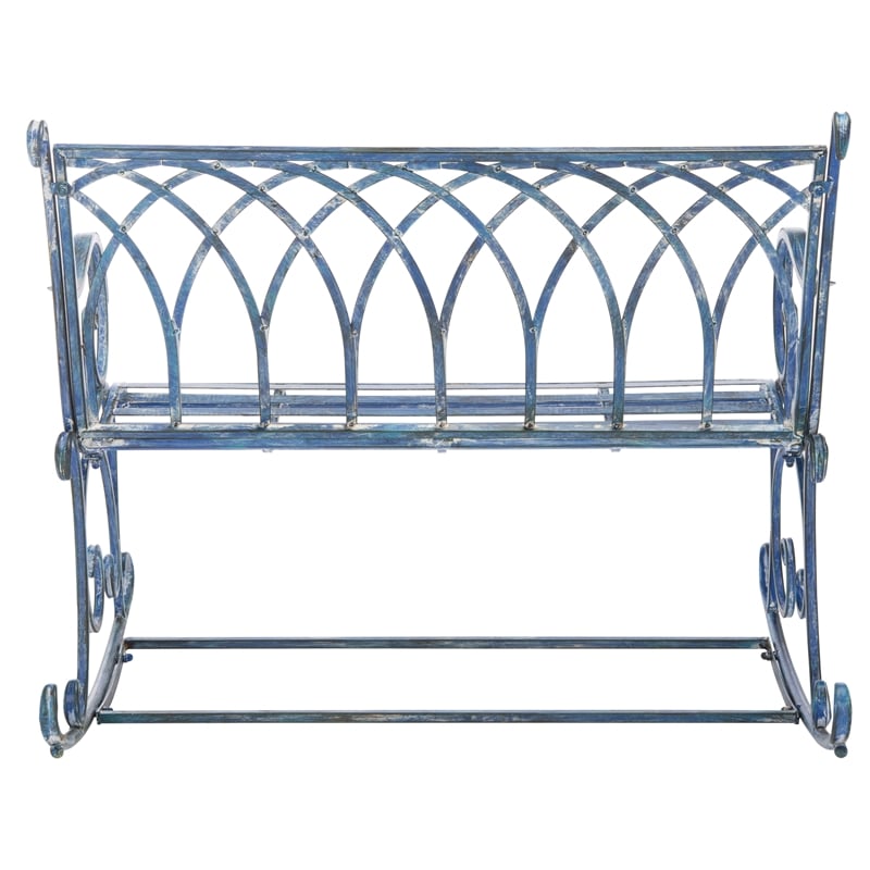 Safavieh Ressi Iron Rock Bench in Blue