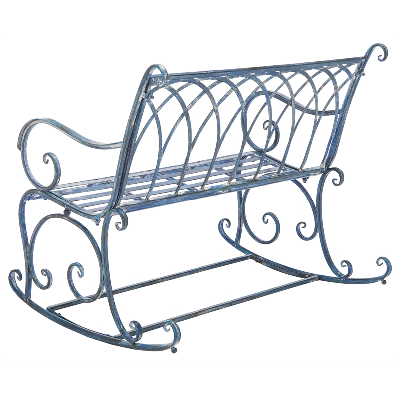 Safavieh Ressi Iron Rock Bench in Blue