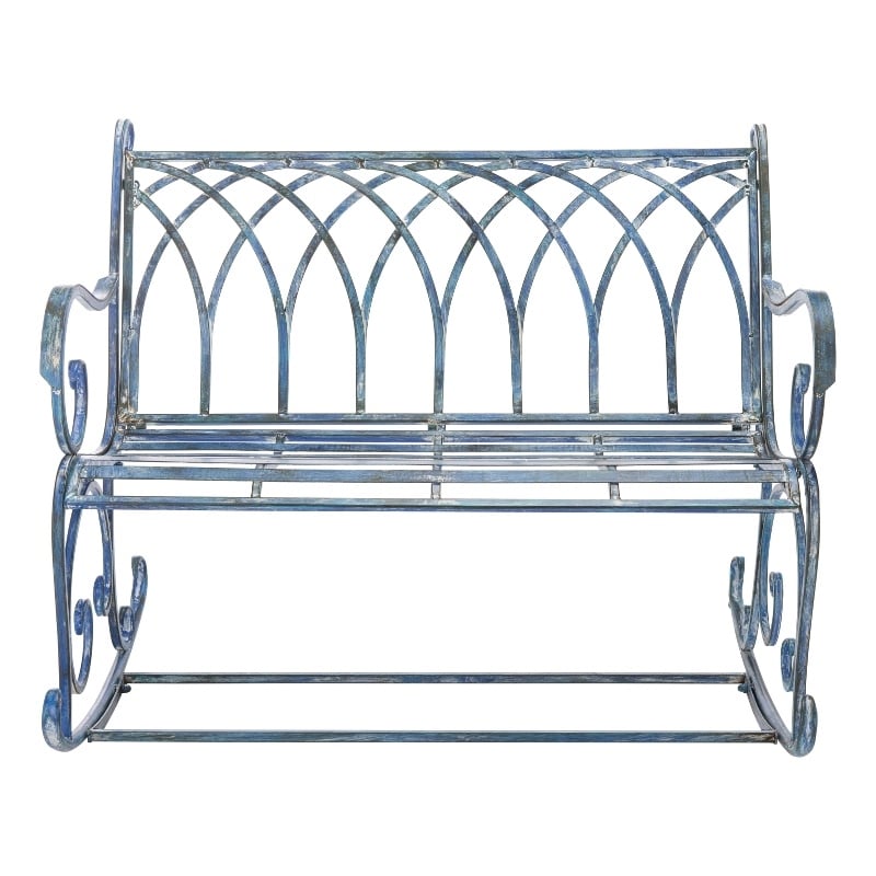 Safavieh Ressi Iron Rock Bench in Blue