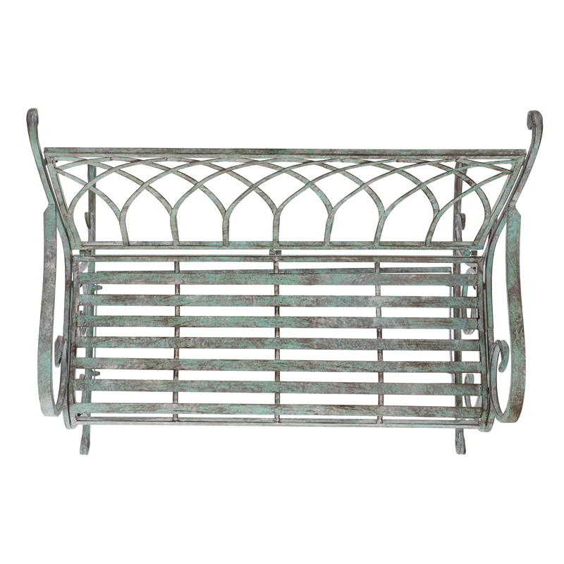 Safavieh Ressi Iron Rock Bench in Green