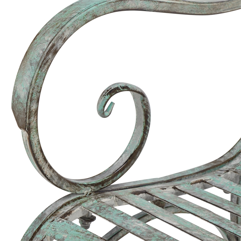 Safavieh Ressi Iron Rock Bench in Green
