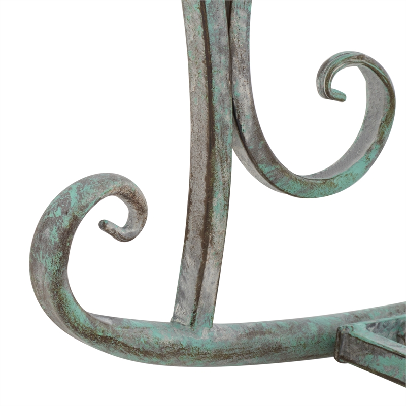 Safavieh Ressi Iron Rock Bench in Green