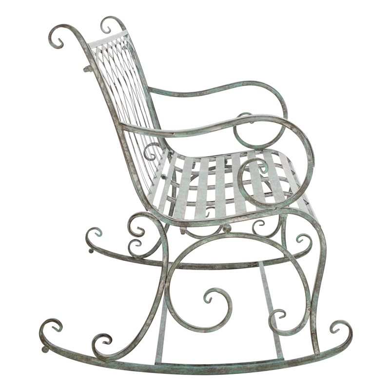 Safavieh Ressi Iron Rock Bench in Green
