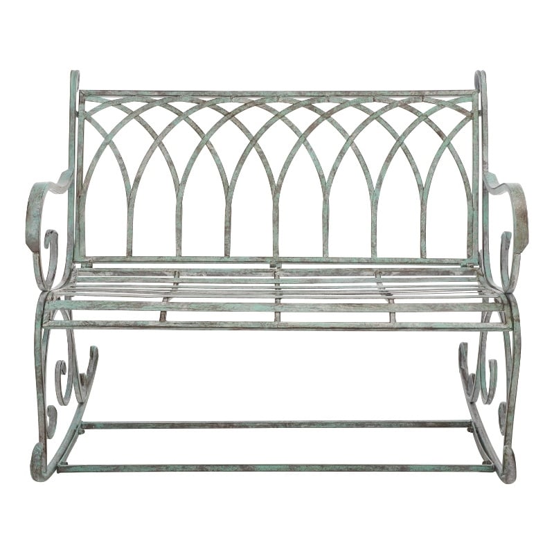 Safavieh Ressi Iron Rock Bench in Green