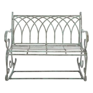 Safavieh Ressi Iron Rock Bench in Green